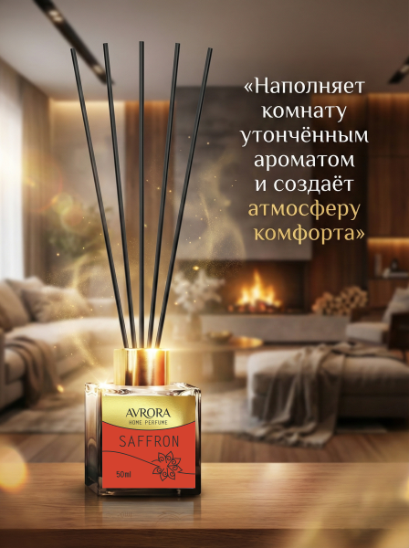 "Avrora Home Perfume"  Аромадиффузор  «Saffron», 50мл.